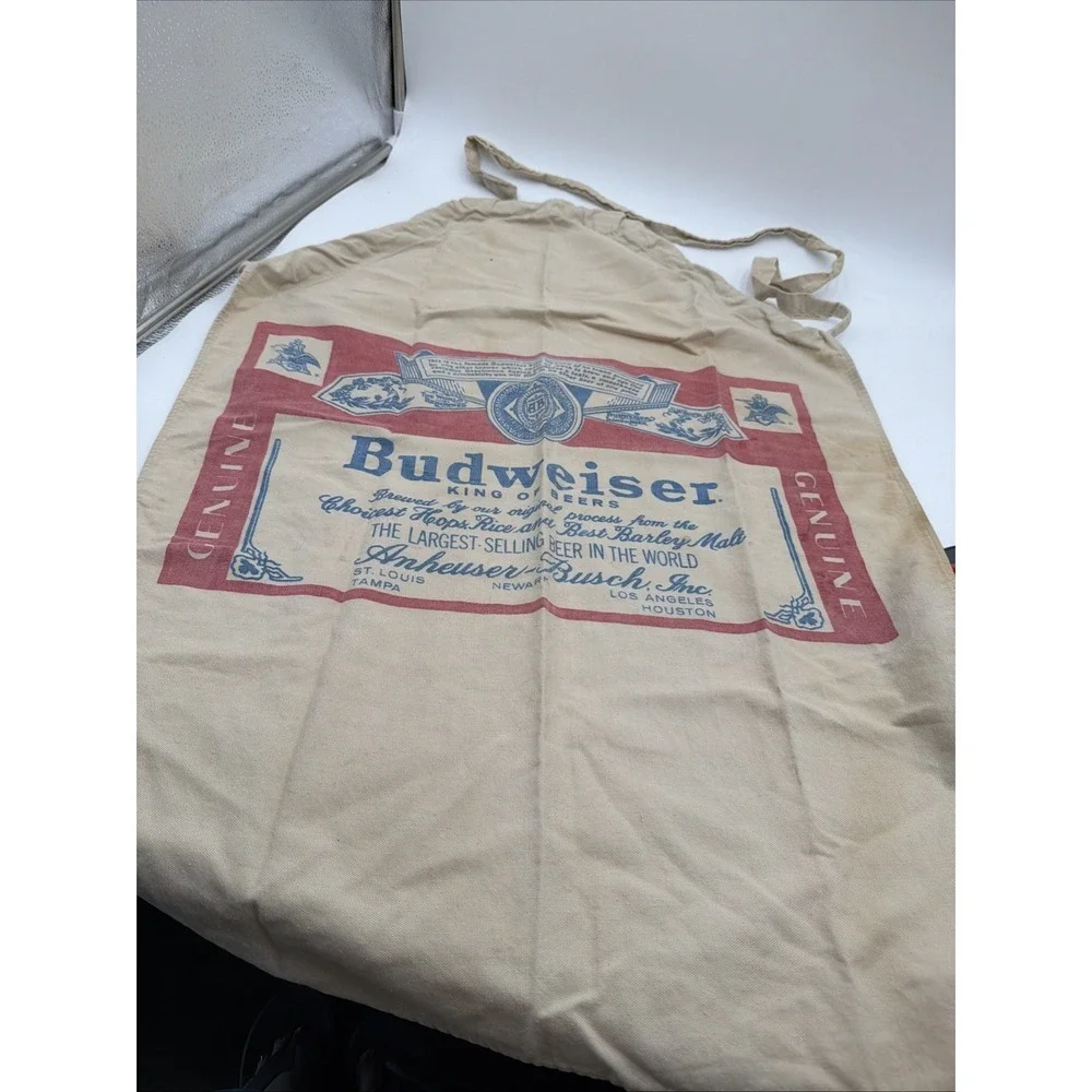 Vintage 70's Budweiser Advertising Apron Ocean House Laguna Beach Cal. USA